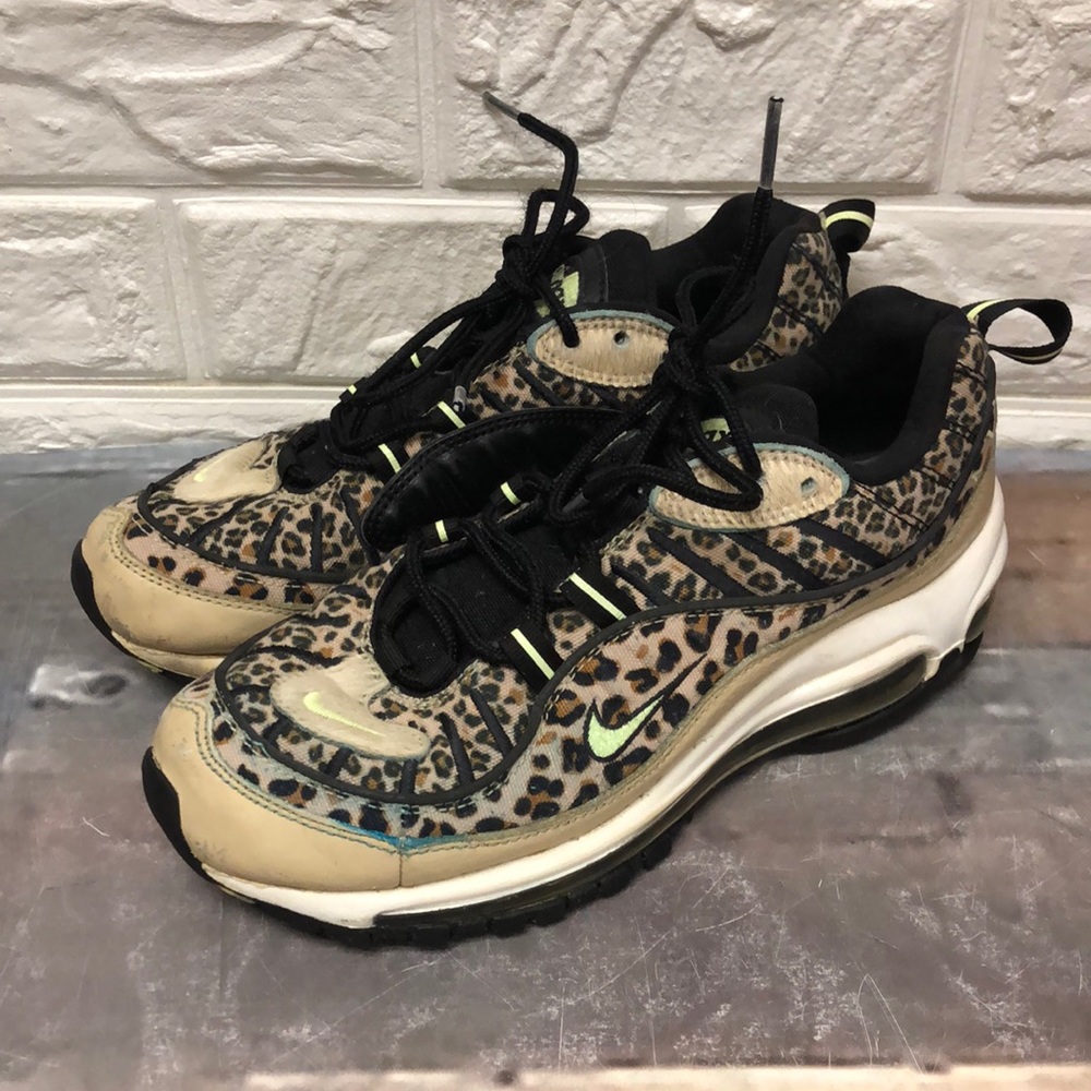 NIKE AIR MAX 98 PRM WOMEN'S sz 7 "Animal Print" Desert Ore‎ Black BV1978-200